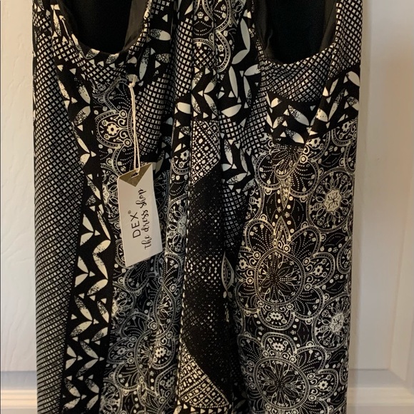 Dex Black Scarf Print Dress - Picture 6 of 6